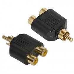 plated RCA Audio Y Splitter plug jack adapter 1 male 2 female connector for Audio Video AV Cable convert