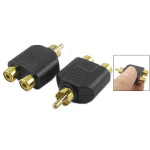 plated RCA Audio Y Splitter plug jack adapter 1 male 2 female connector for Audio Video AV Cable convert