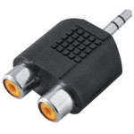 Adapter Y Connector Plugs Double 2 RCA Female - Jack Male