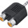 Adapter Y Connector Plugs Double 2 RCA Female - Jack Male