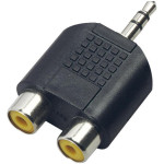 Adapter Y Connector Plugs Double 2 RCA Female - Jack Male