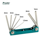 8PK-021N 7Pcs Folding Hex Key Set (1.5,2,2.5,3,4,5,6mm) 