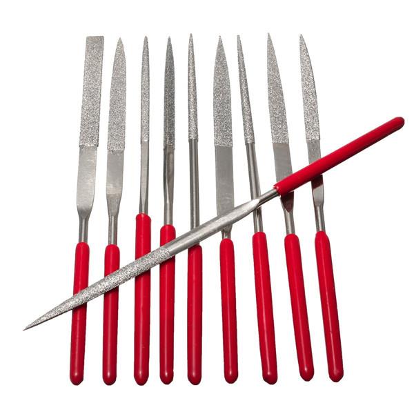 10pcs Diamond File Needle Handle 140X3mm
