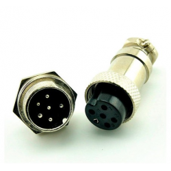 GX16  6Pin 16mm M/F Wire Panel Circular Connector