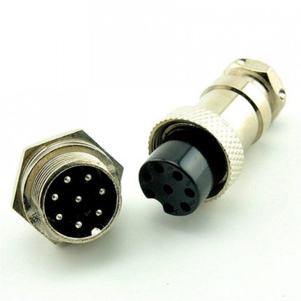 GX16  8Pin 16mm M/F Wire Panel Circular Connector