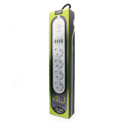 LDNIO SE4432 - 4 Power Sockets + 4 USB Ports Charger