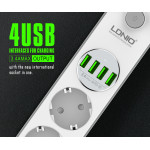 LDNIO SE4432 - 4 Power Sockets + 4 USB Ports Charger