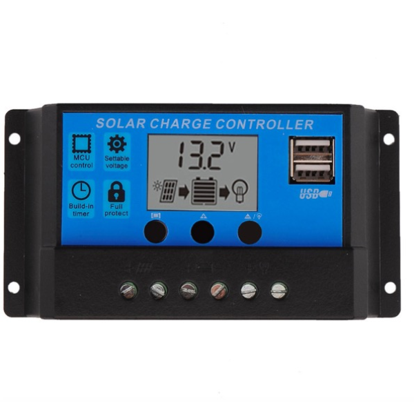 PWM 30A Dual USB Solar Charge Controller 12V 24V