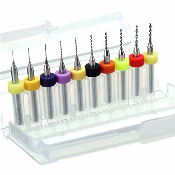 10Pcs 0.3mm-1.2mm Solid Carbide Mini Drill Bit 