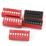 2.54mm 8Positions 16Pin Red DIP Switch