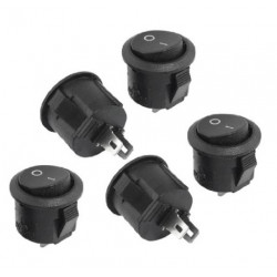 SPST KCD1 Black Button On/Off Round Rocker Switch AC 6A/125V 3A/250V