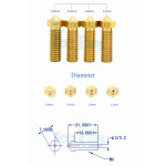 E3D-V6 Volcano Mouth Brass Nozzle For 1.75mm Filament 0.6mm