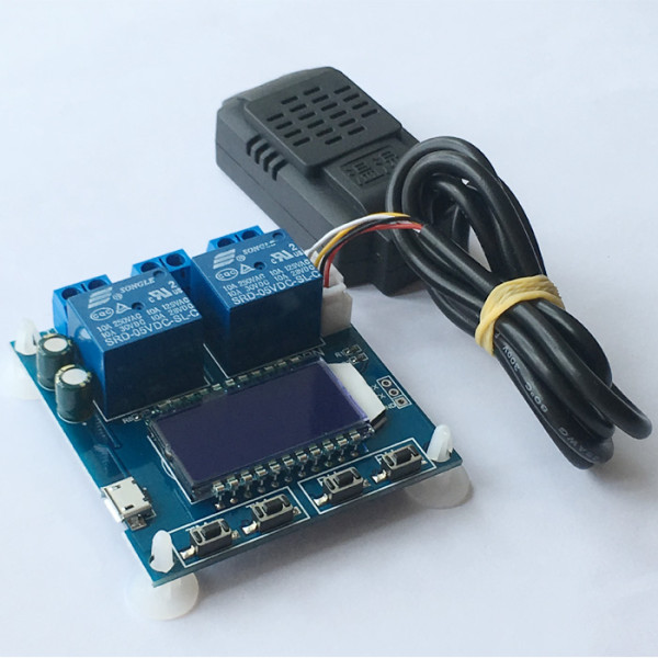 Temperature and humidity Controller with LCD,  2 relays and Sensor