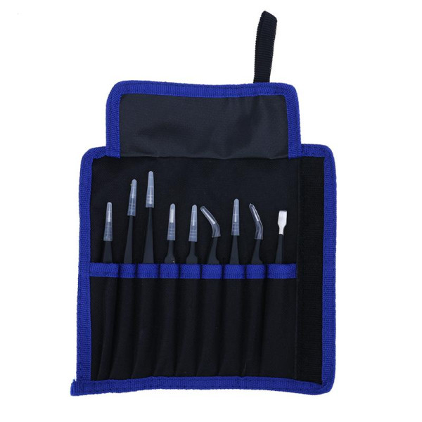 9pcs/lot Anti-static ESD Tweezers