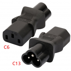 IEC320 C13 female To C6 Male Power Converter