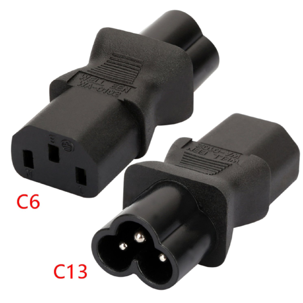 IEC320 C13 female To C6 Male Power Converter
