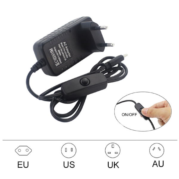 5V 3A Type-C adapter with switch button